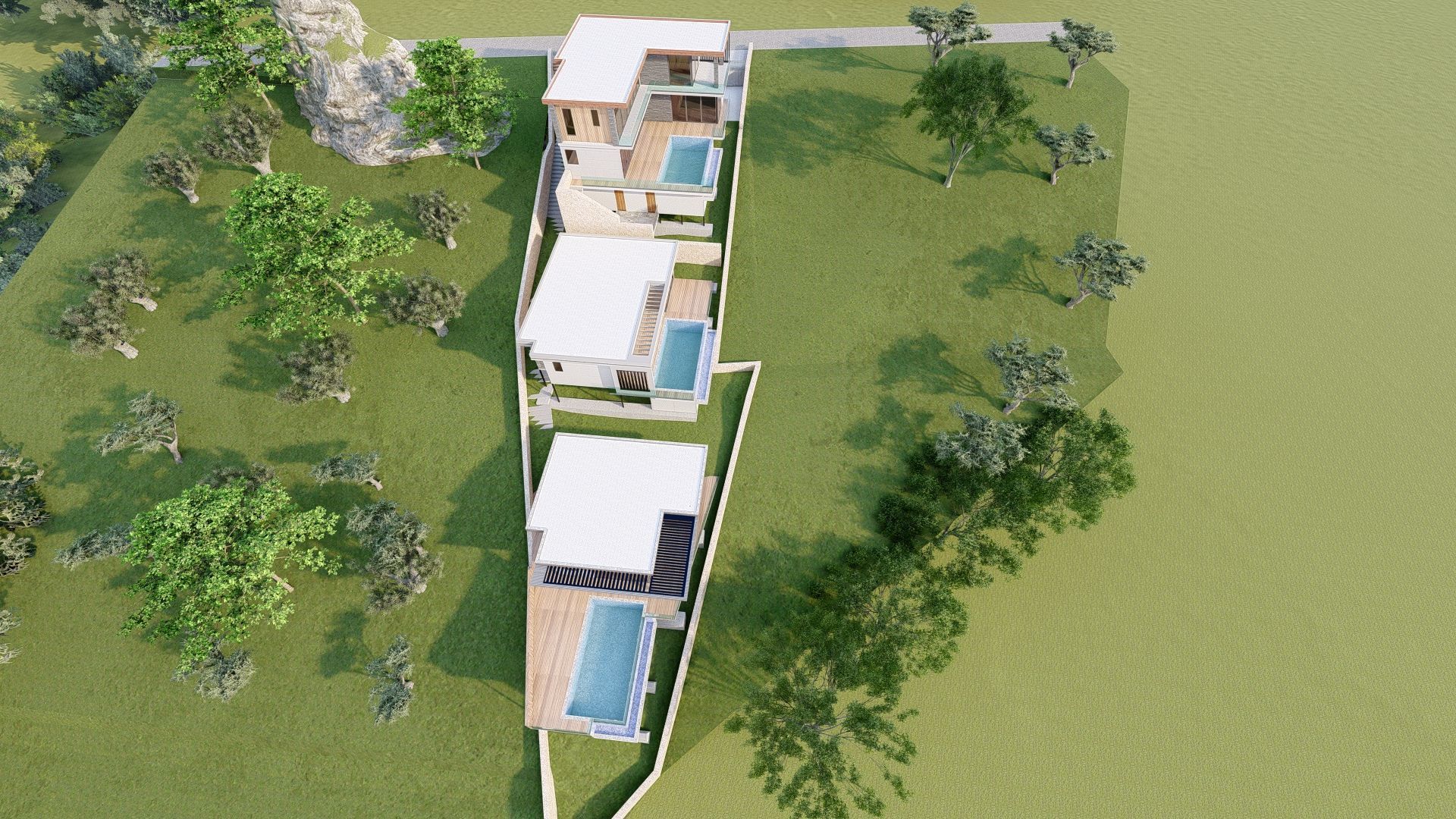 modern Villas Steel construction 3D model_15