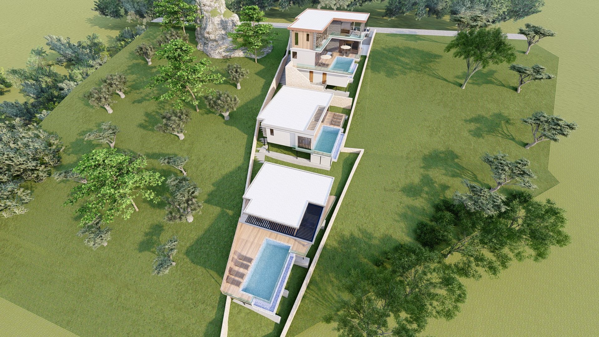 modern Villas Steel construction 3D model_18