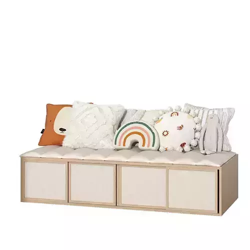 Set of pillows with storage space for childrens room
