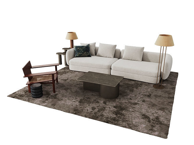 Medieval style sofa combination 3D model