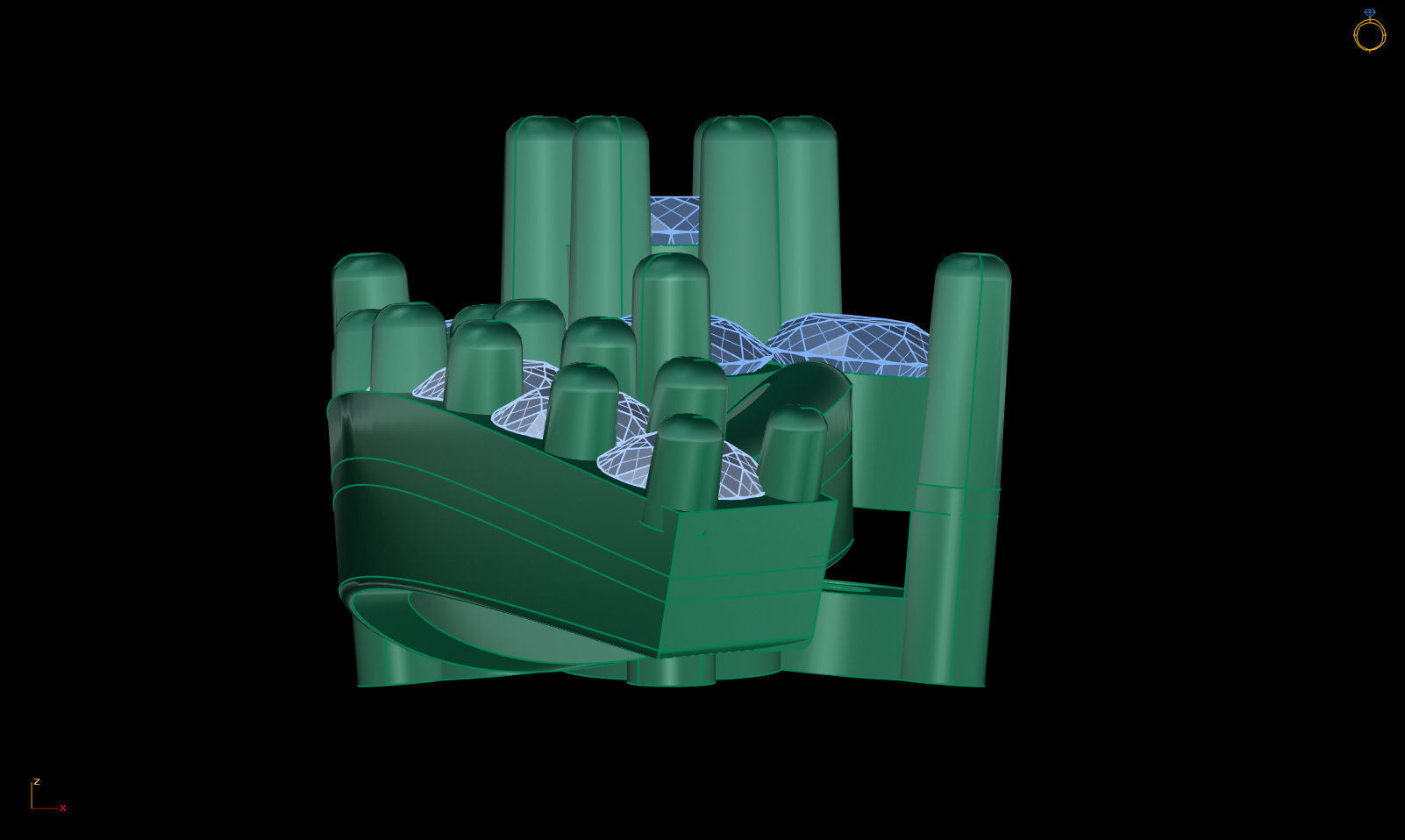 light Wight white gold diamond Earring-N-5 ER 3D print model_2