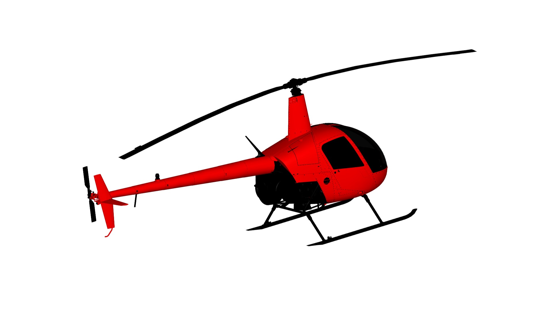 Helicopter Robinson R22 3D model_2