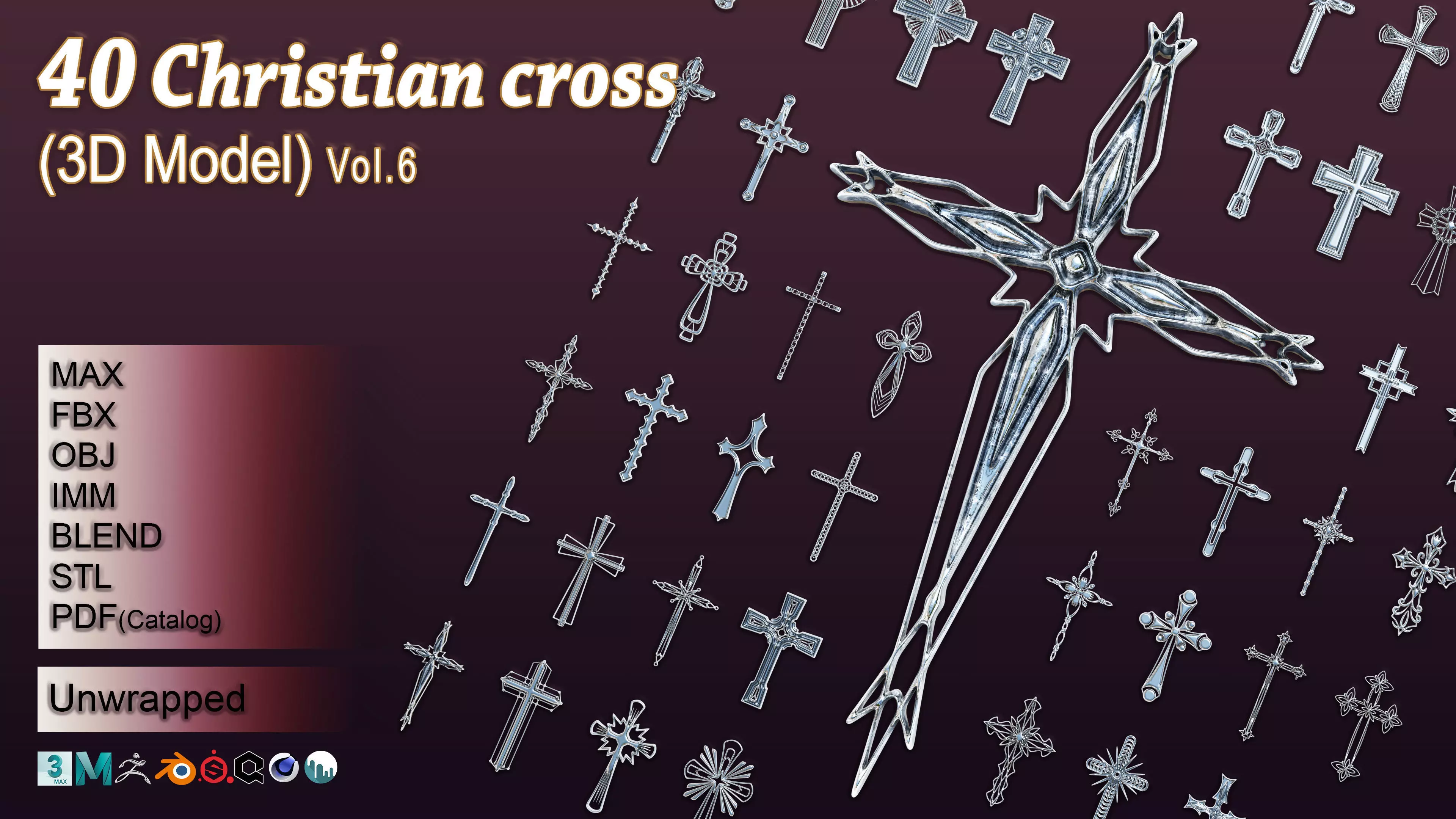 40 Christian cross 3D model Vol 6 3D model_0