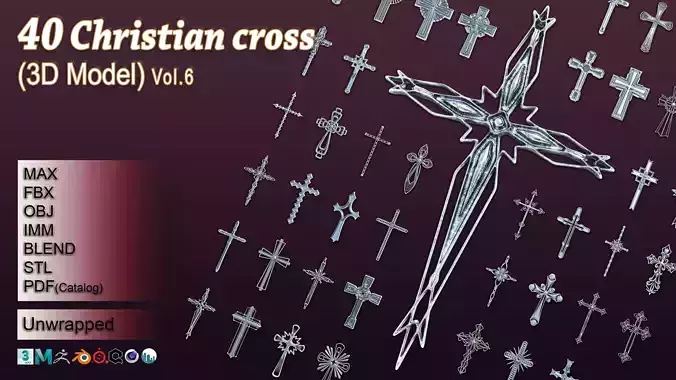 40 Christian cross 3D model Vol 6 3D model