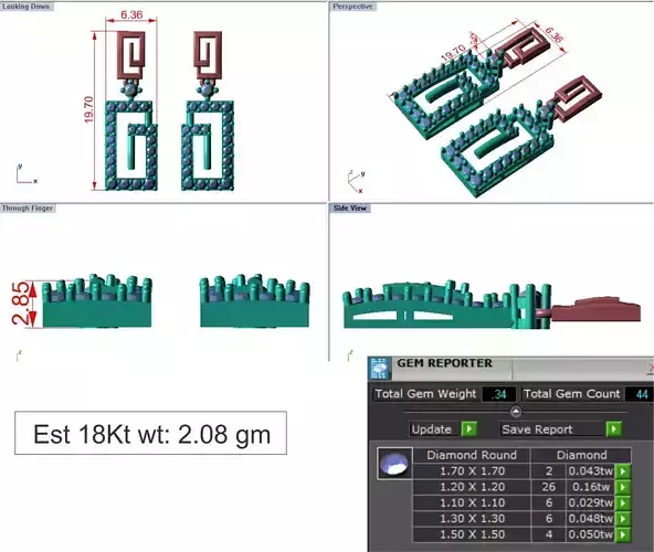 light Wight white gold diamond Earring-N-31ER