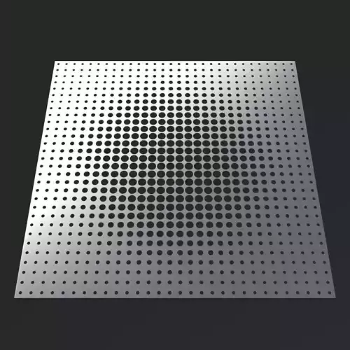 Perforated panel with parametric pattern 24-O-09 3D model