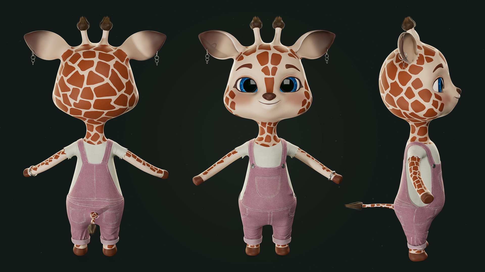 GAME-READY 3D Character - Giraffe Molly Low-poly 3D model_10