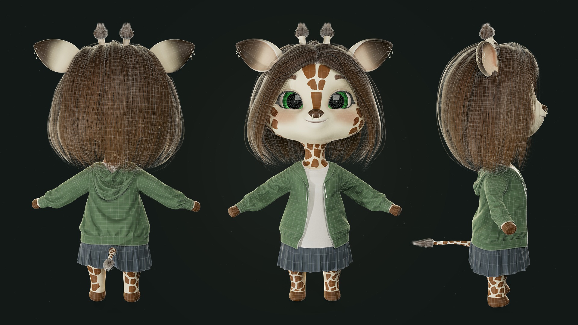 GAME-READY 3D Character - Giraffe Molly Low-poly 3D model_7
