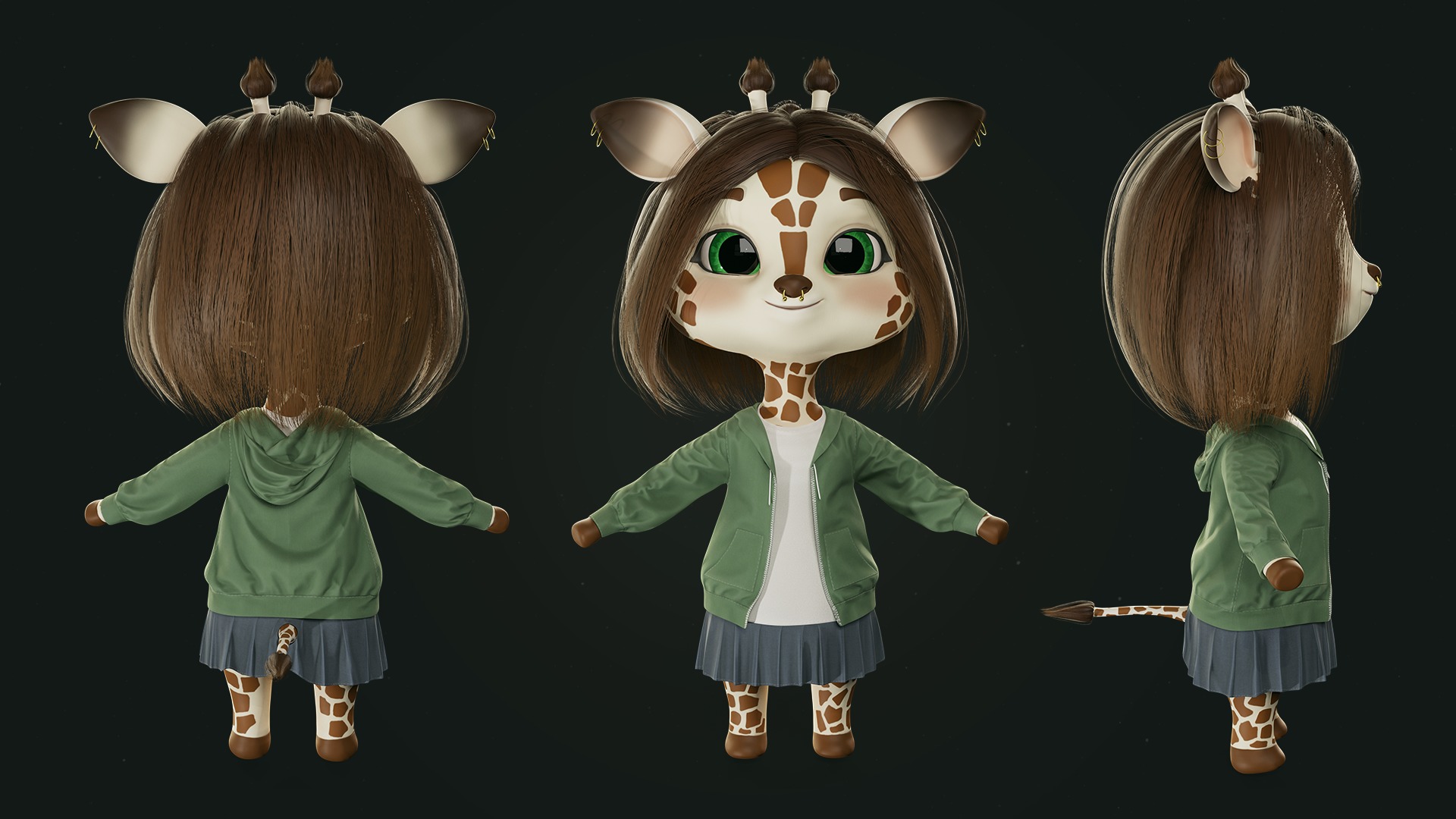 GAME-READY 3D Character - Giraffe Molly Low-poly 3D model_6