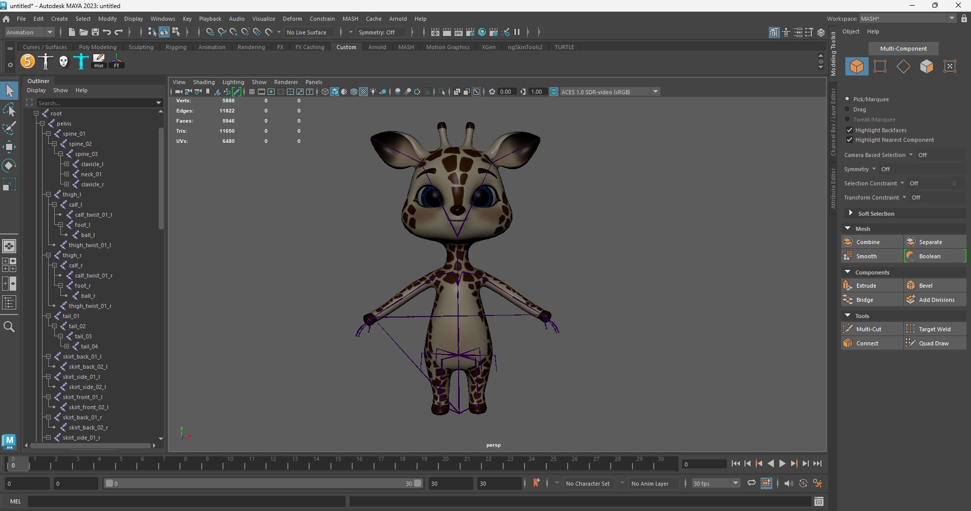 GAME-READY 3D Character - Giraffe Molly Low-poly 3D model_26