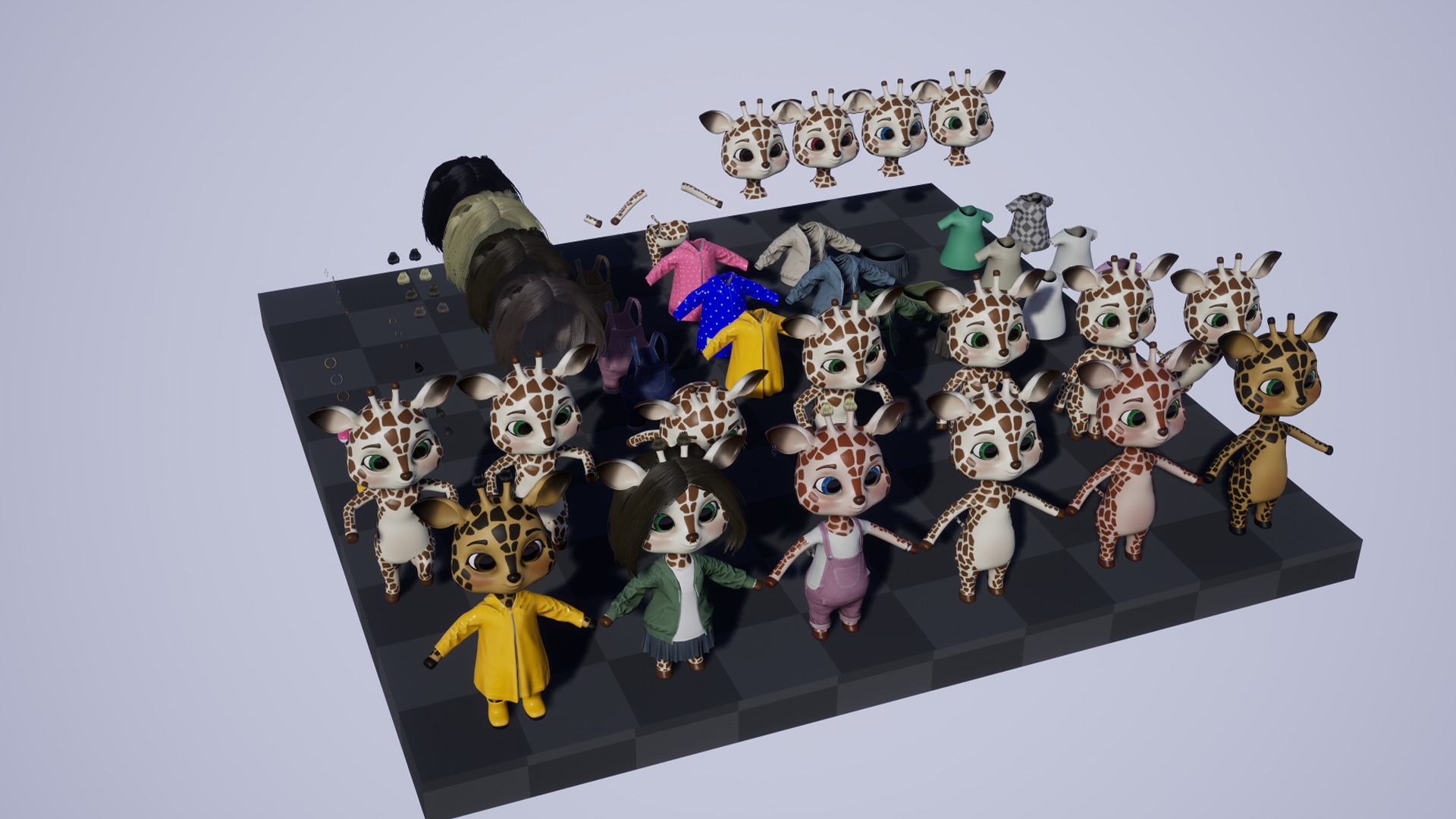 GAME-READY 3D Character - Giraffe Molly Low-poly 3D model_18