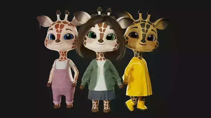 GAME-READY 3D Character - Giraffe Molly Low-poly 3D model