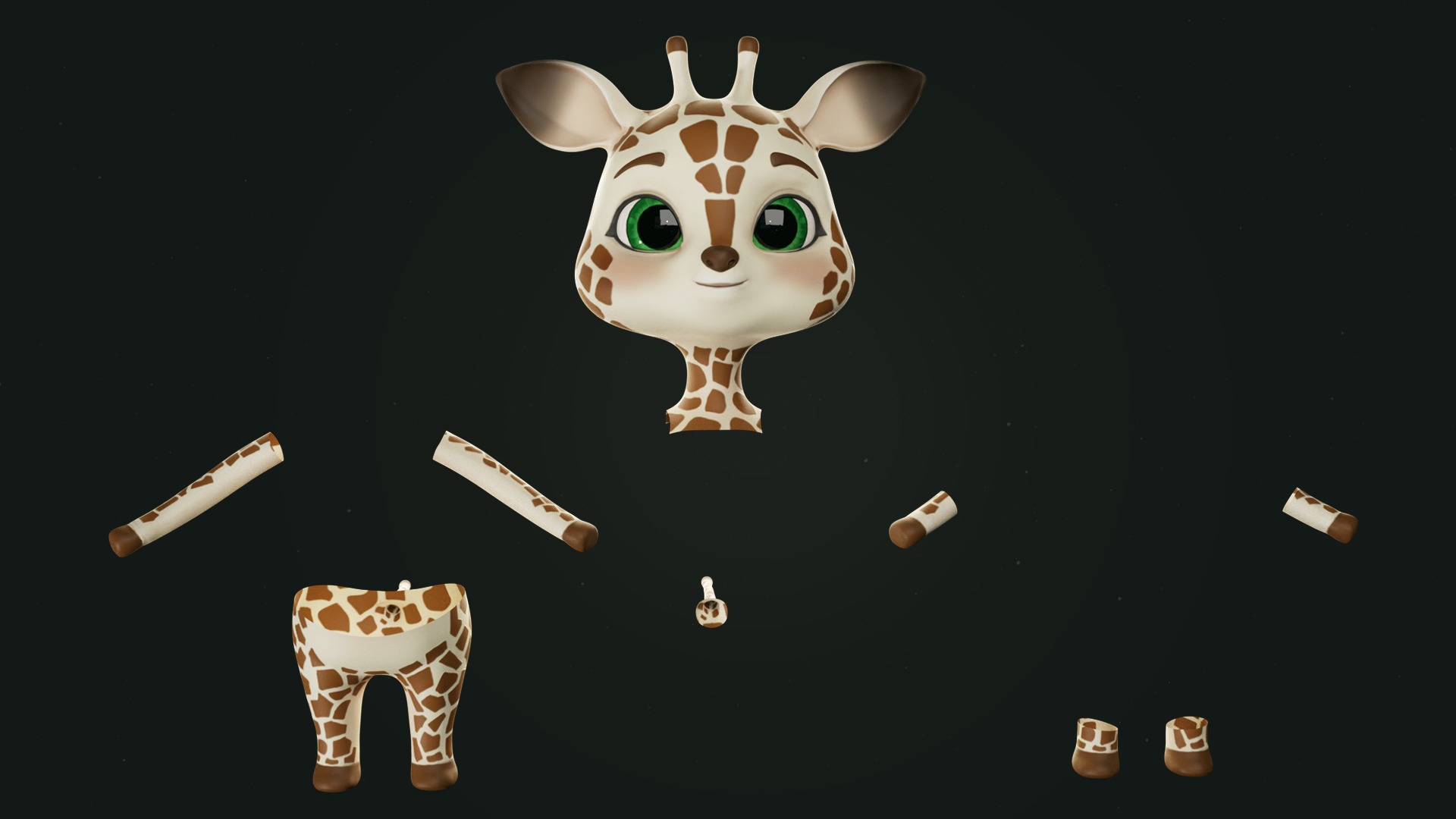 GAME-READY 3D Character - Giraffe Molly Low-poly 3D model_17