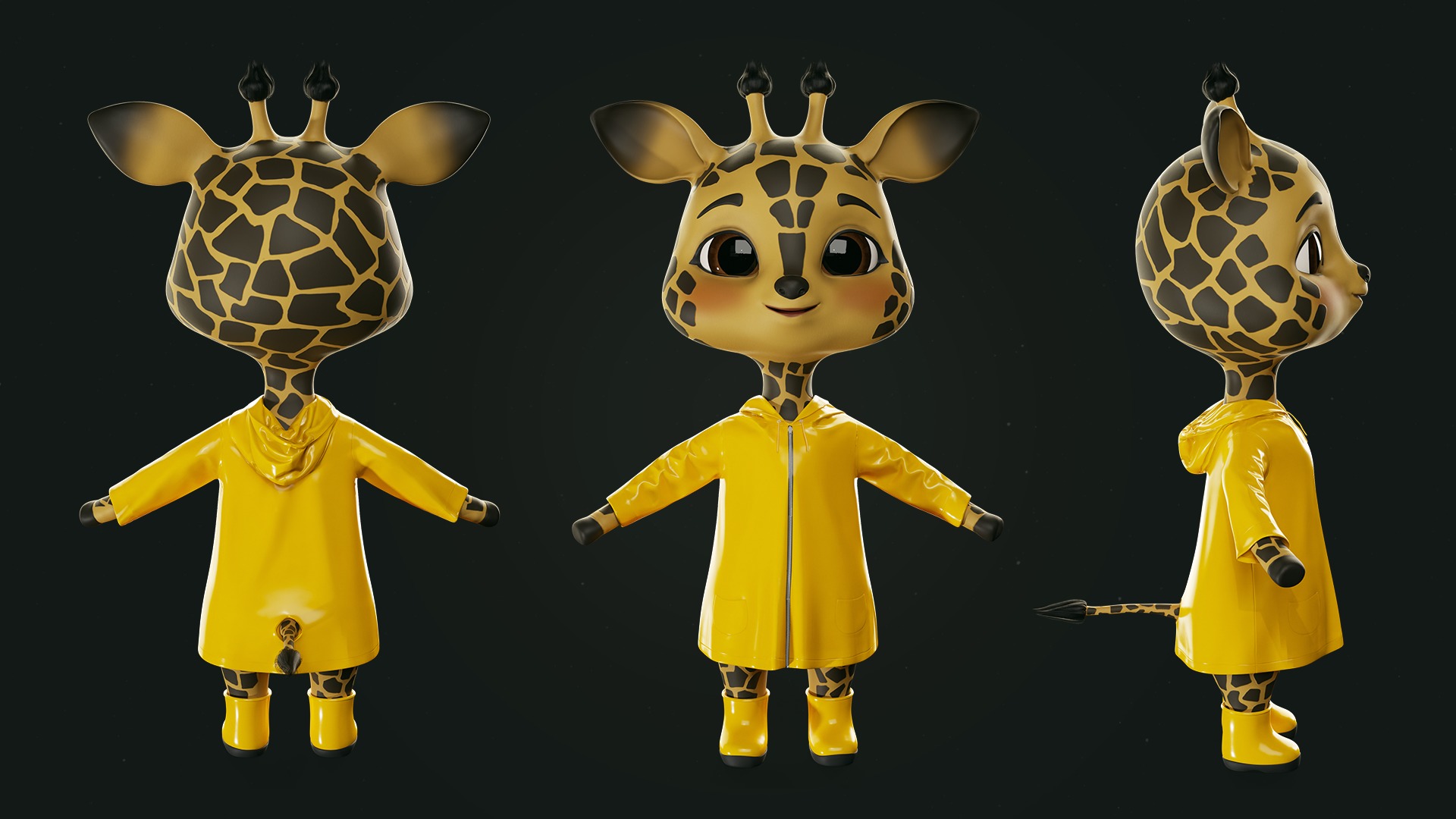 GAME-READY 3D Character - Giraffe Molly Low-poly 3D model_8