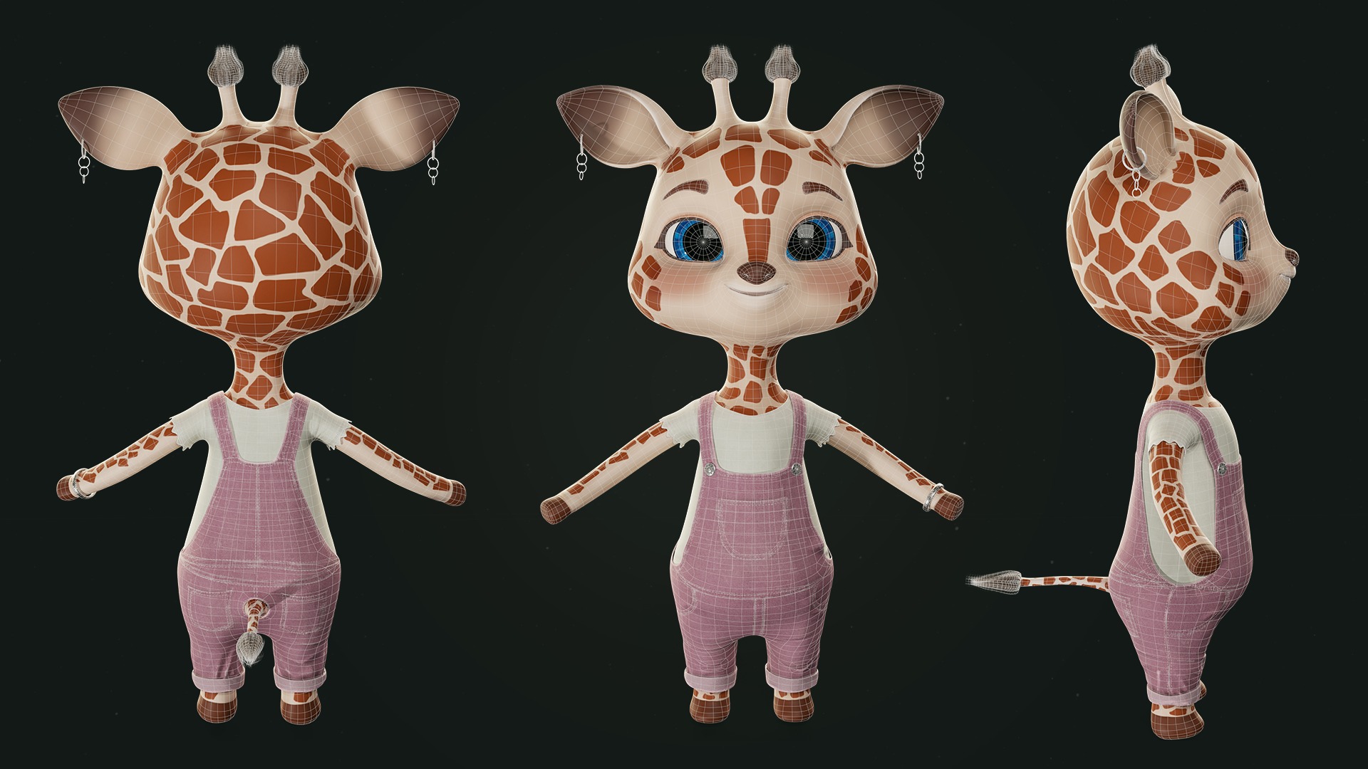 GAME-READY 3D Character - Giraffe Molly Low-poly 3D model_11