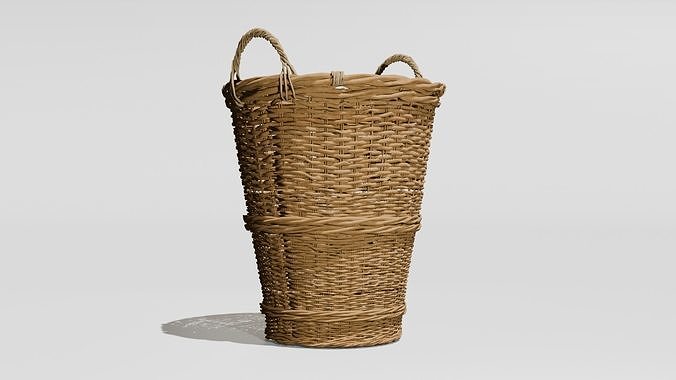 Wicker basket - plant pot 3D model