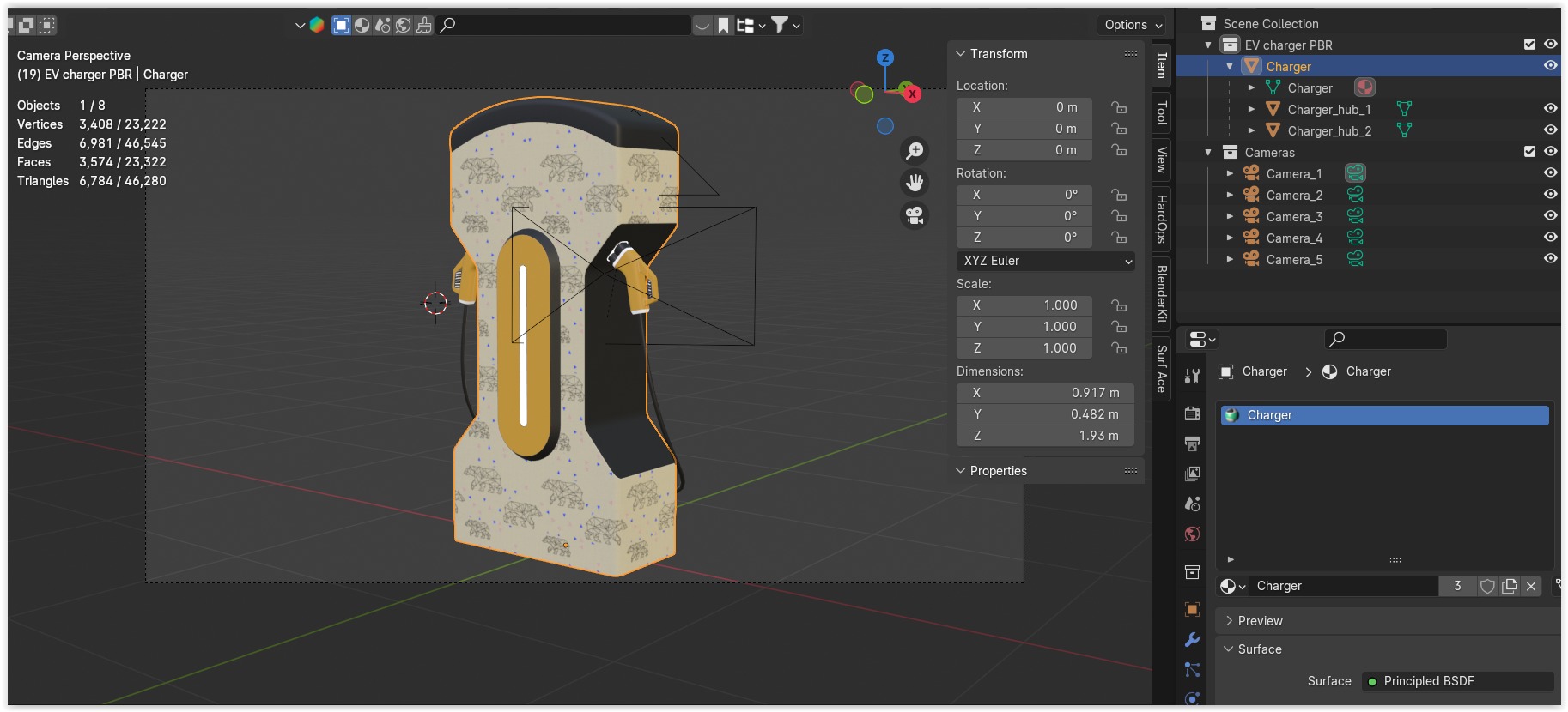 EV charger XVII PBR 8K 3D model_10