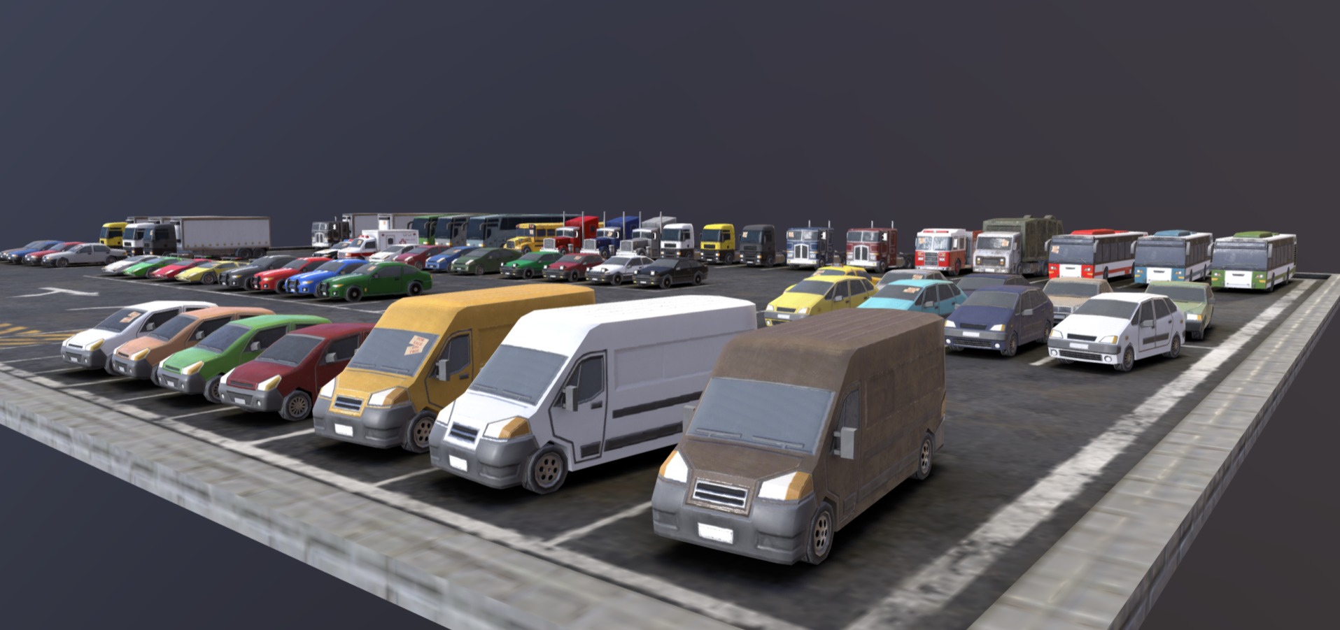 Lowpoly vehicles pack Low-poly 3D model_3