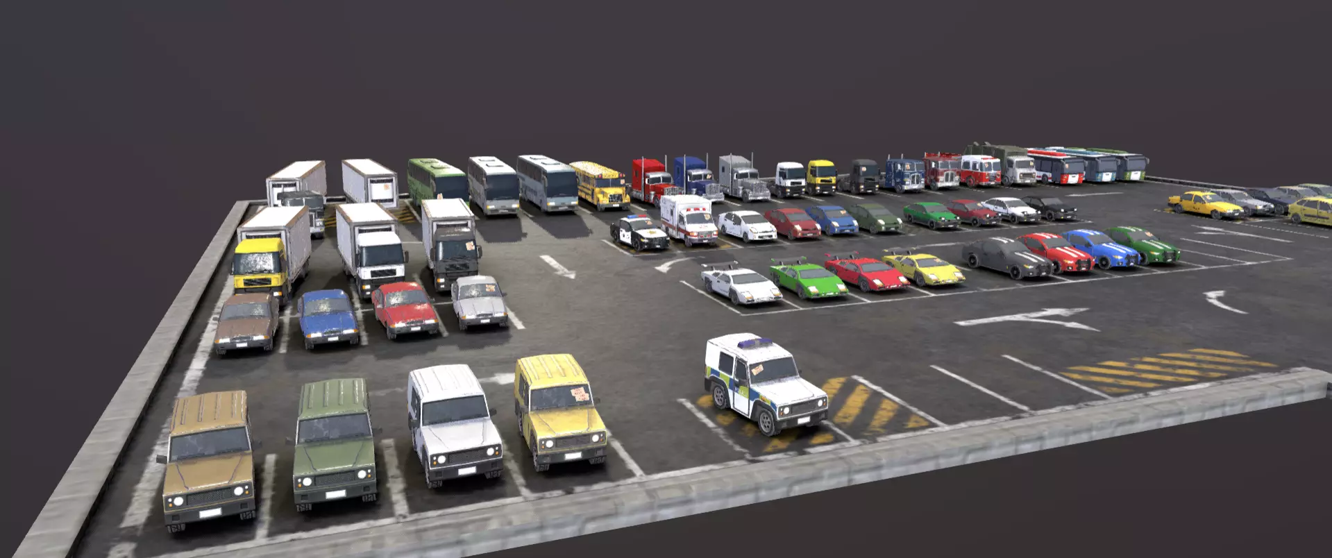 Lowpoly vehicles pack Low-poly 3D model_0