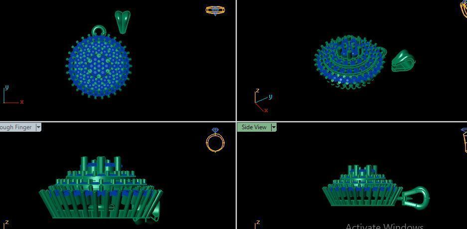 women pandent  for daimonds ready to print 3D print model_13