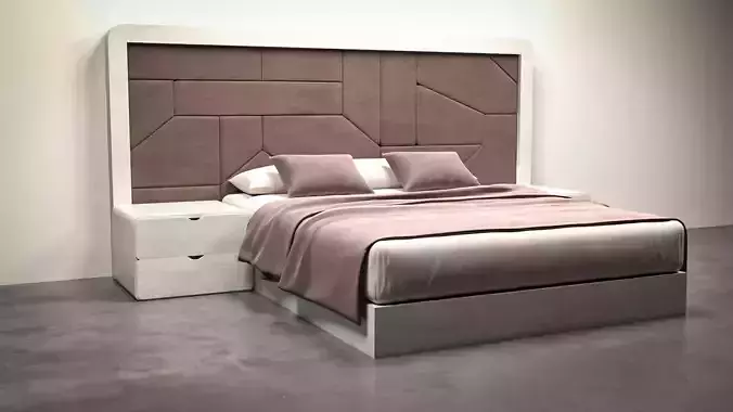 Dynamic Plisse Bed Low-poly 3D model