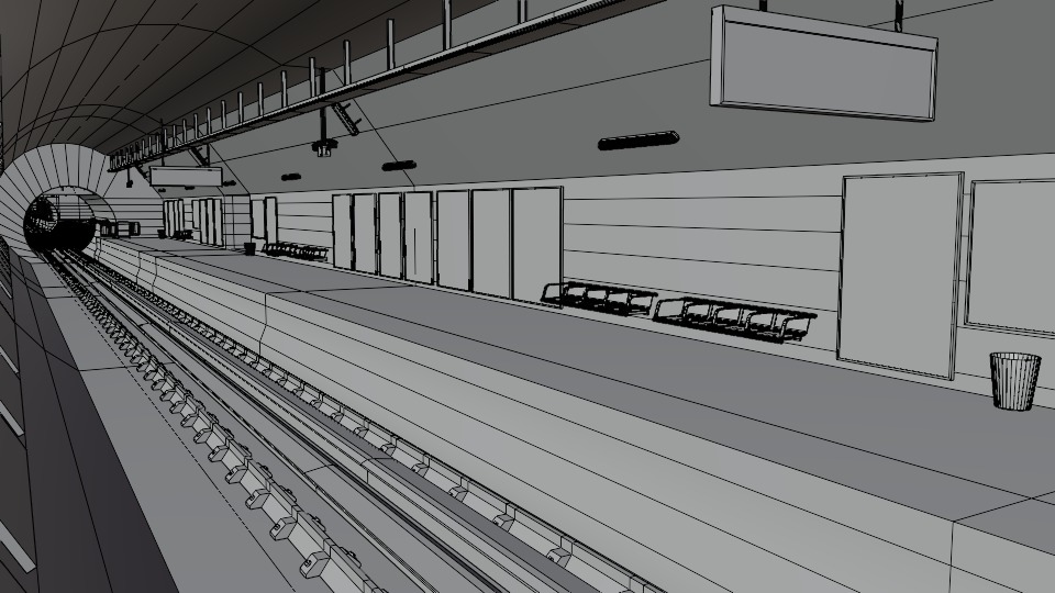 5 underground stations and trian 3D model_51