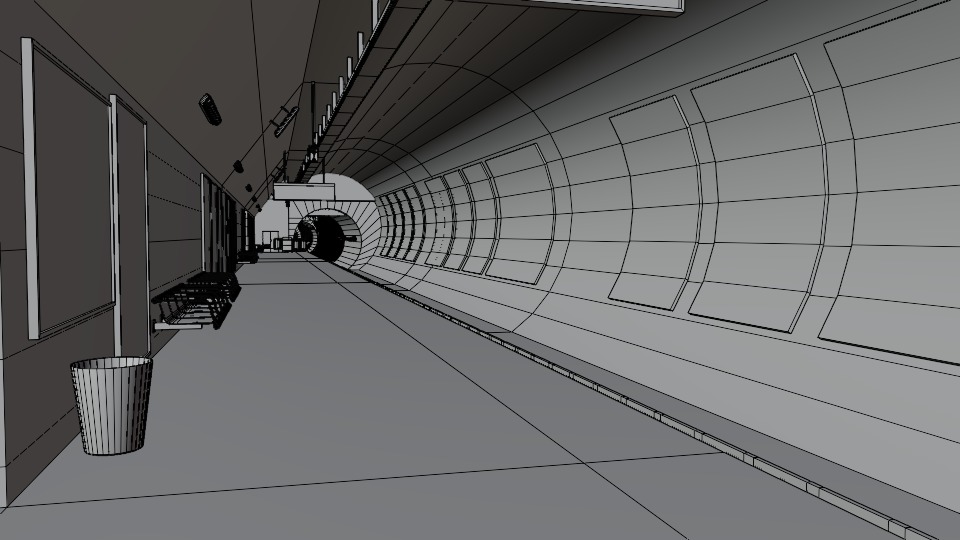 5 underground stations and trian 3D model_52