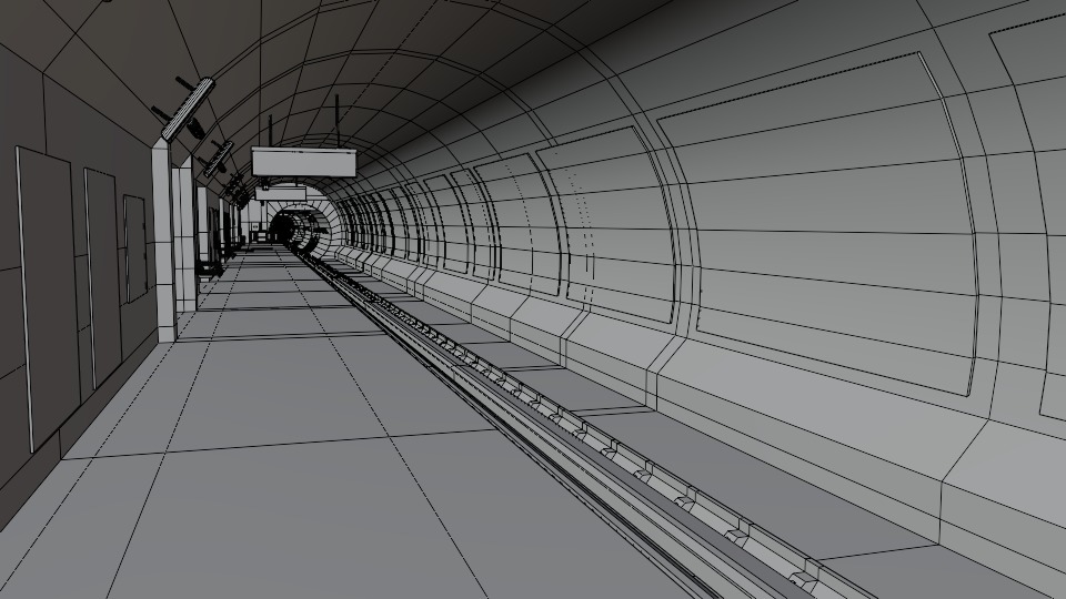 5 underground stations and trian 3D model_59