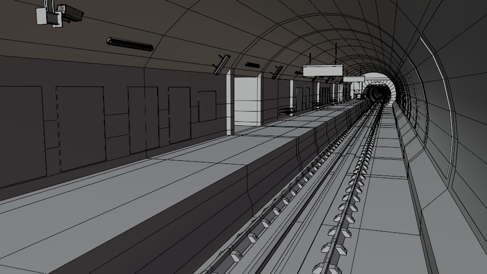 5 underground stations and trian 3D model_46