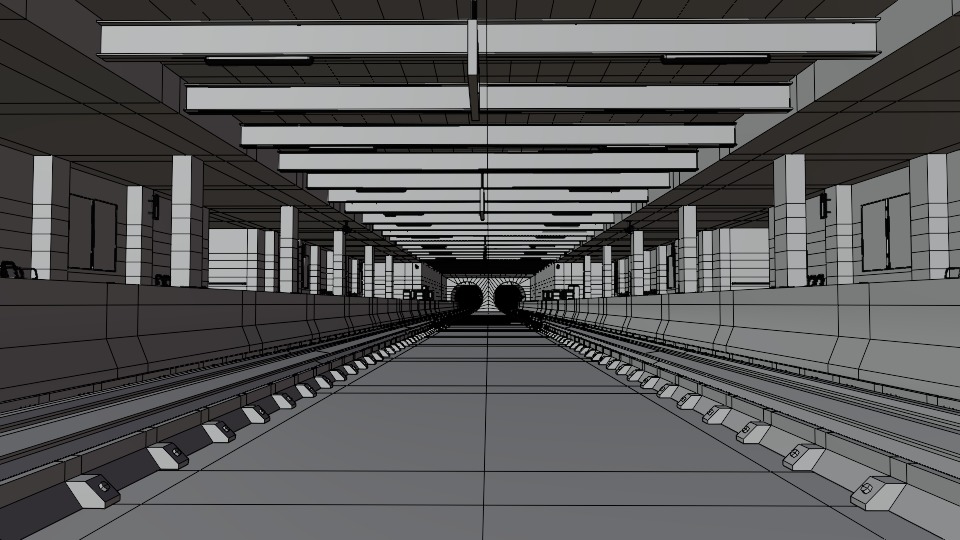 5 underground stations and trian 3D model_43