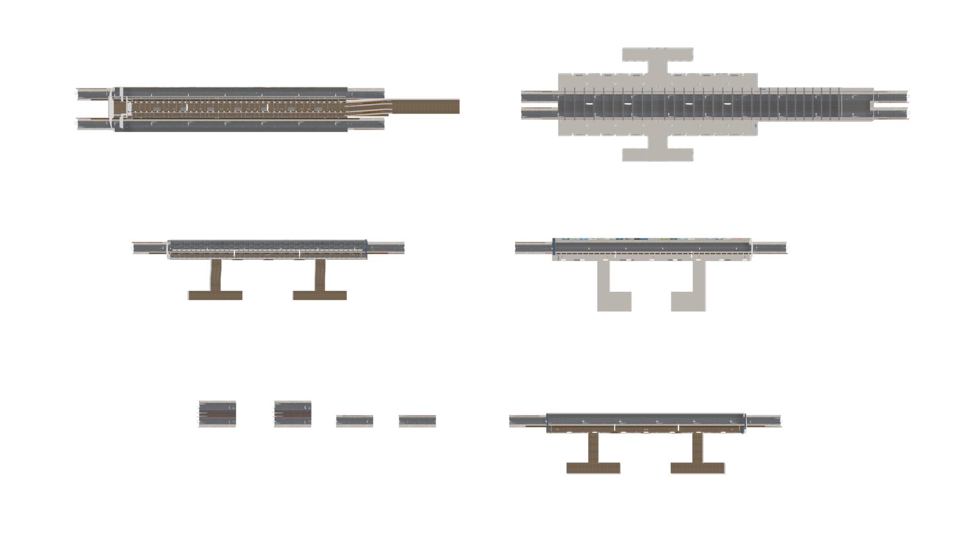 5 underground stations and trian 3D model_33
