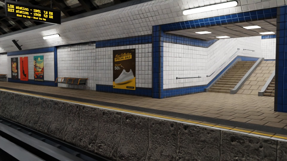 5 underground stations and trian 3D model_23