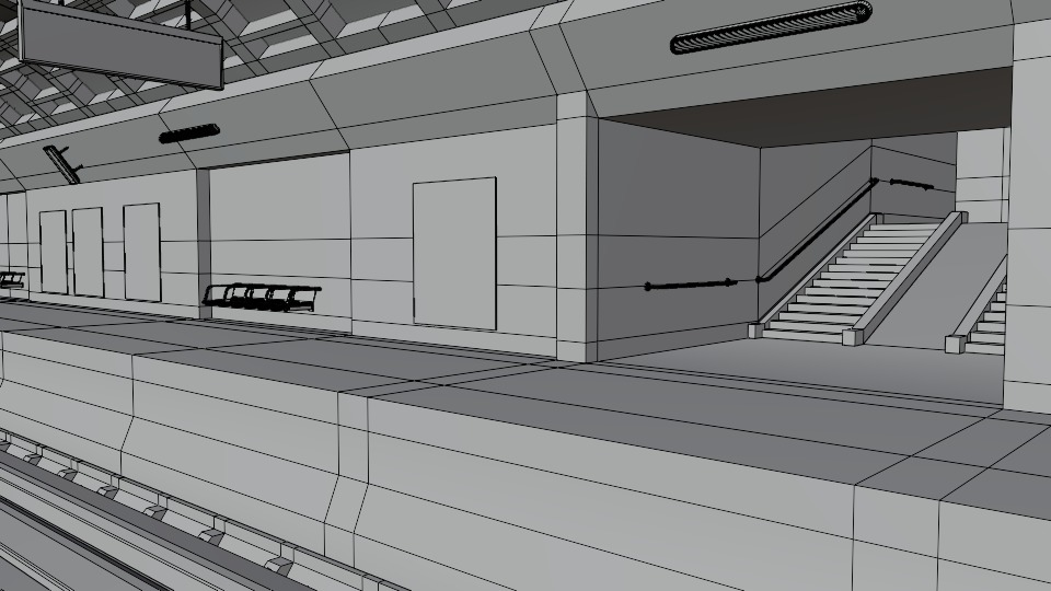 5 underground stations and trian 3D model_56