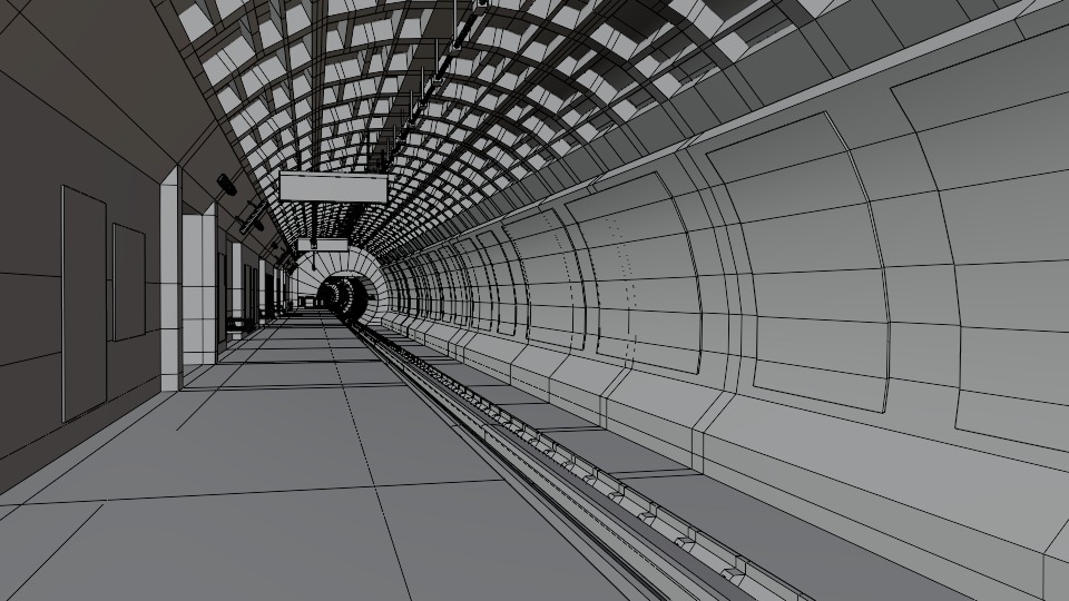 5 underground stations and trian 3D model_53