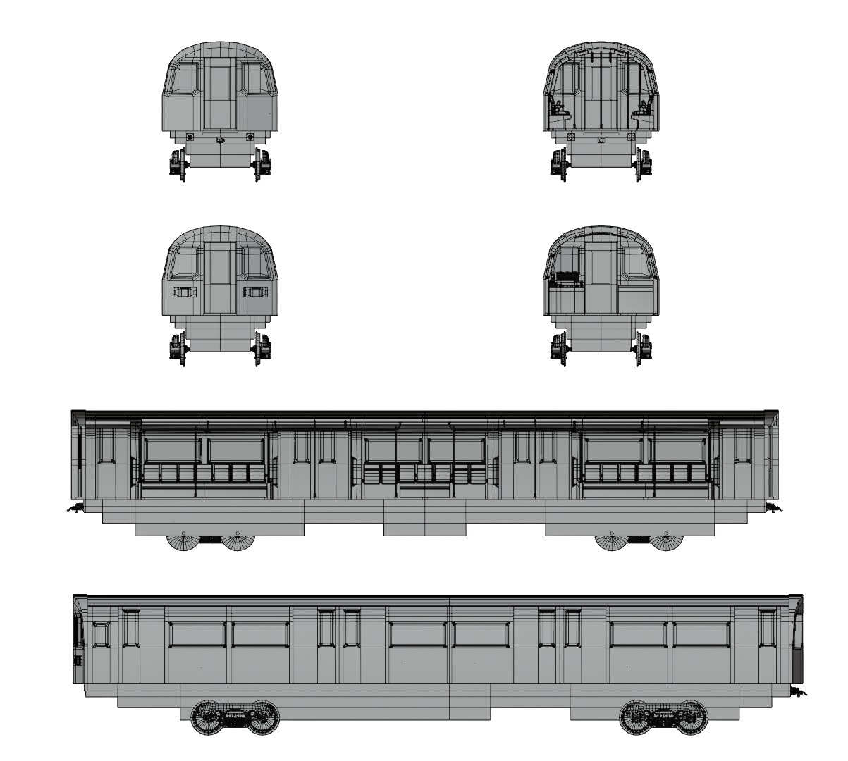 5 underground stations and trian 3D model_29