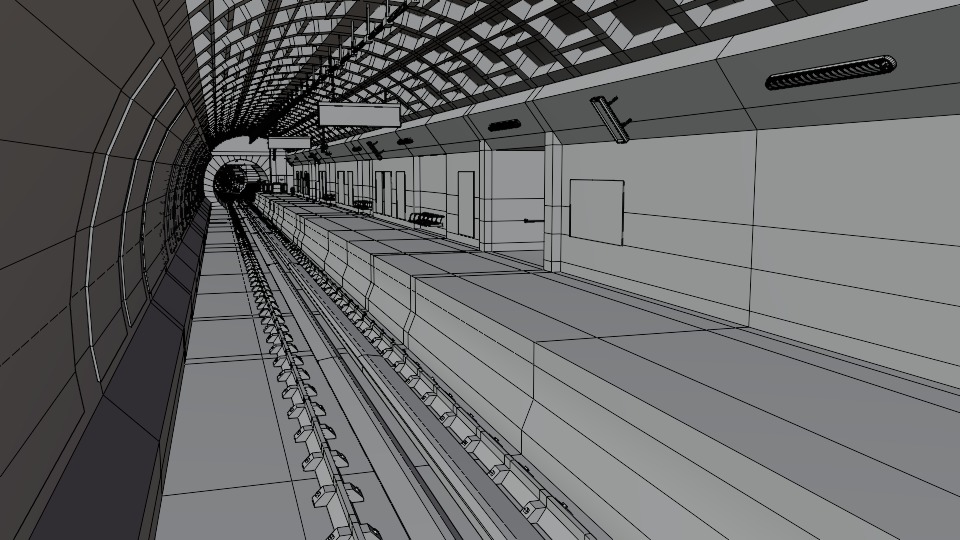 5 underground stations and trian 3D model_55