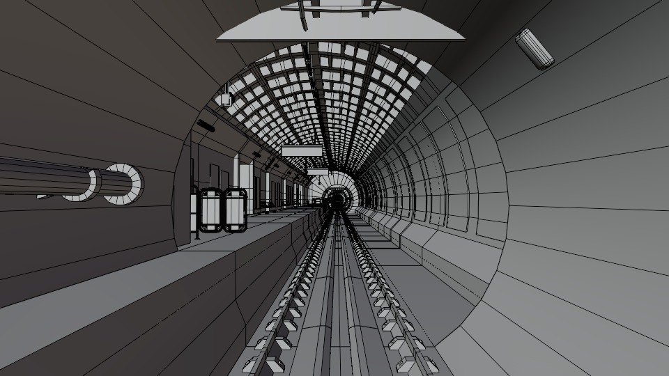 5 underground stations and trian 3D model_54
