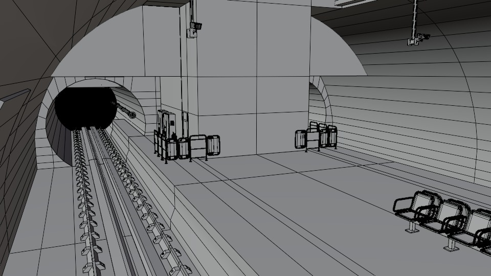 5 underground stations and trian 3D model_47