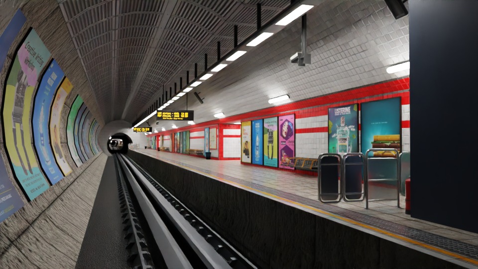 5 underground stations and trian 3D model_17