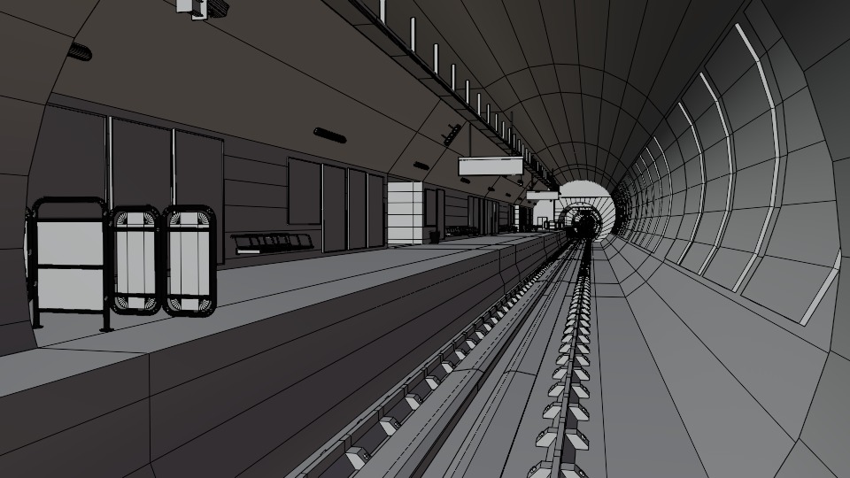 5 underground stations and trian 3D model_49