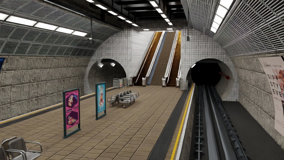 5 underground stations and trian 3D model_15