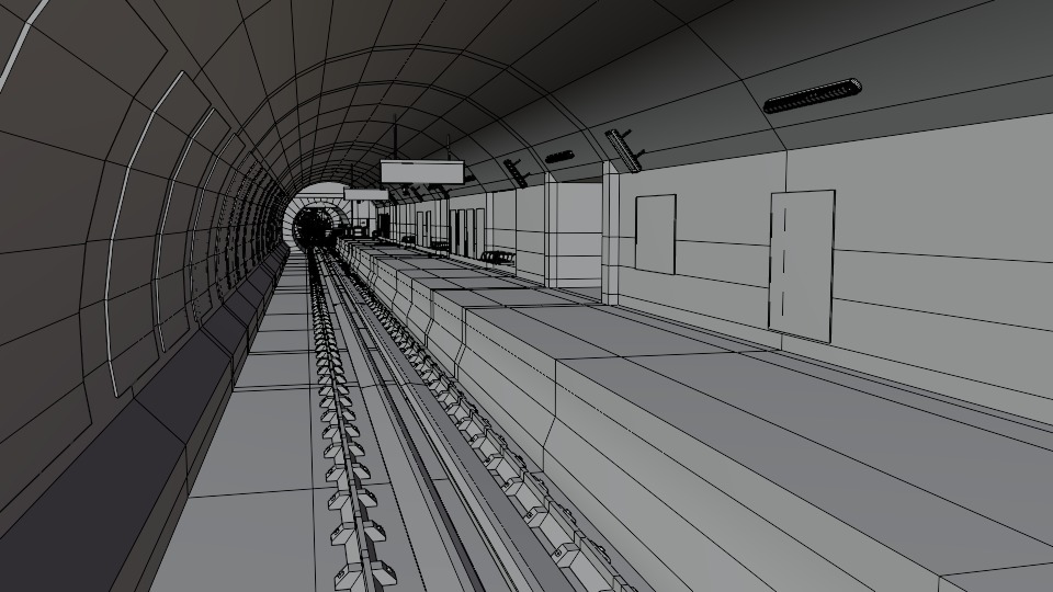 5 underground stations and trian 3D model_60
