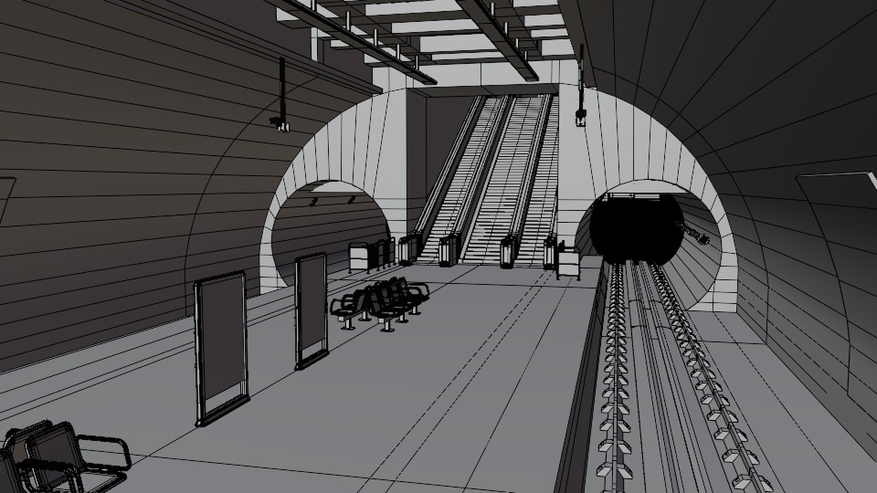 5 underground stations and trian 3D model_48