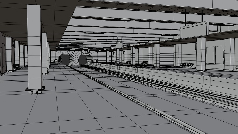 5 underground stations and trian 3D model_41