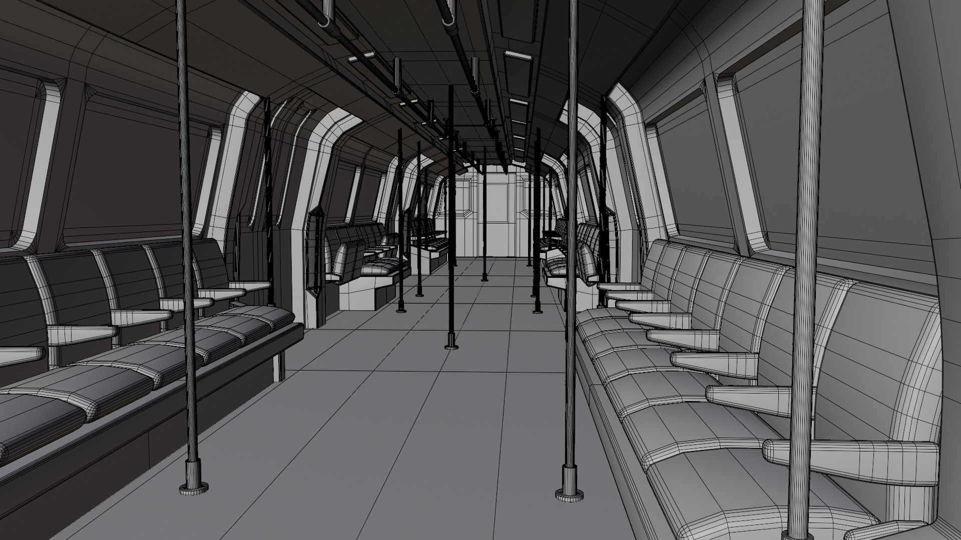 5 underground stations and trian 3D model_30