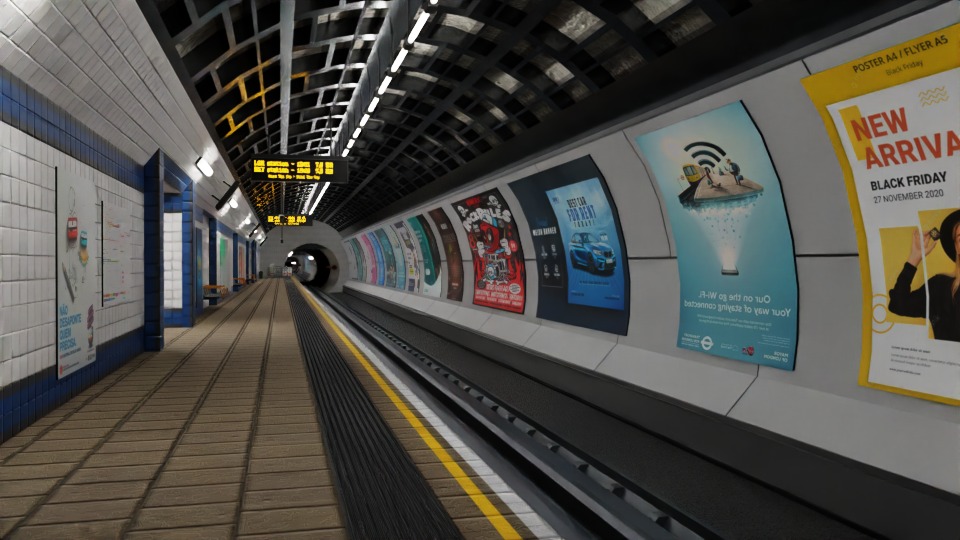 5 underground stations and trian 3D model_20
