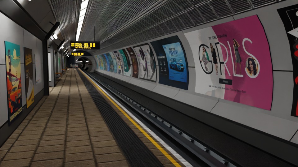 5 underground stations and trian 3D model_25