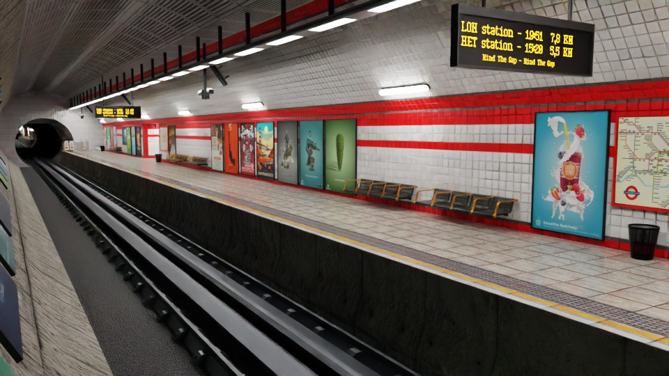 5 underground stations and trian 3D model_18
