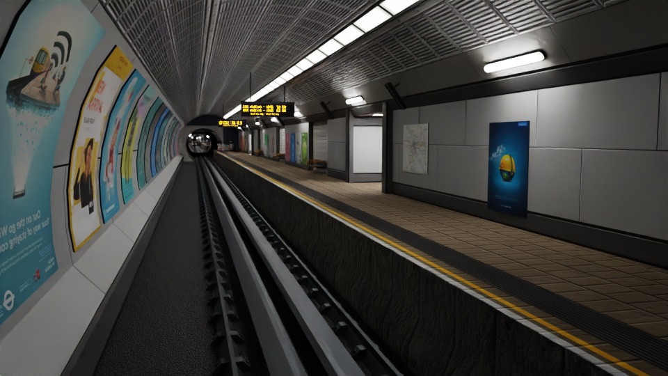 5 underground stations and trian 3D model_26