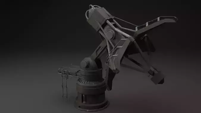Rigged and Animated Sci-Fi Radar Antenna